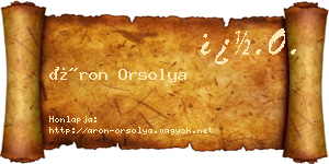 Áron Orsolya névjegykártya